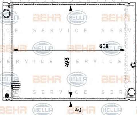 Радиатор, охлаждение двигател 8MK376729511 HELLA
