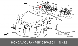 Форсунка стеклоомывателя 76810SWAE01 HONDA