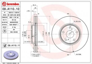 Тормозной диск 09.A110.10 BREMBO