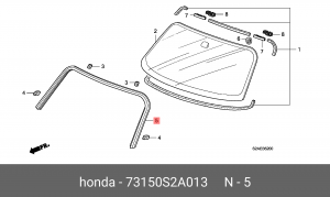 Молдинг стекла 73150S2A013 HONDA