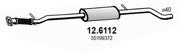 Средний глушитель выхлопных газов 126112 ASSO