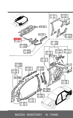 Кронштейн крепления B45570451 MAZDA