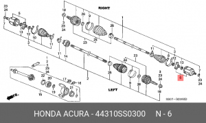 Шарнирный комплект, приводной вал 44310SS0300 HONDA