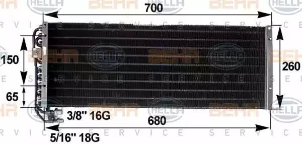 Конденсатор, кондиционер 8FC351300081 HELLA