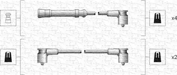 Ккомплект проводов зажигания 941318111057 MAGNETI MARELLI
