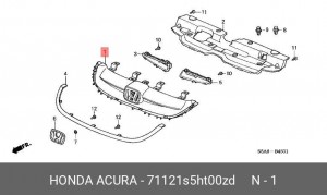 Решетка радиатора 71121S5HT00ZD HONDA