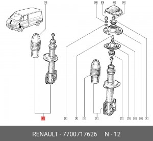 Амортизатор подвески 7700717626 RENAULT