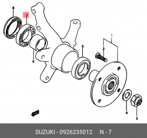 Комплект подшипника ступицы колеса 09262-35012 SUZUKI