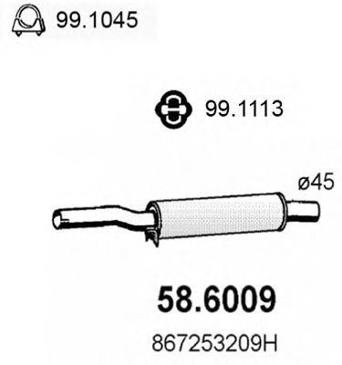 Средний глушитель выхлопных газов 586009 ASSO