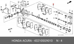 Тормозной суппорт 43210SG9010 HONDA