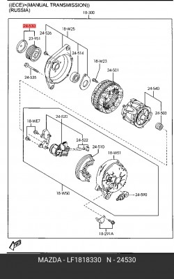 Механизм свободного хода генератора LF18-18-330 MAZDA