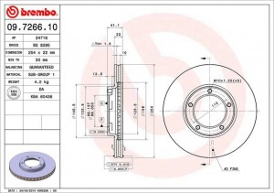 Тормозной диск 09.7266.10 BREMBO