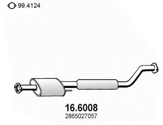 Средний глушитель выхлопных газов 166008 ASSO
