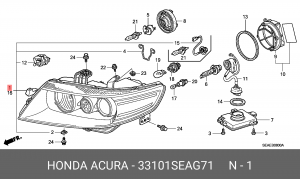 Фара головного света 33101SEAG71 HONDA