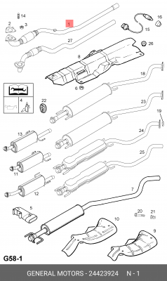 Выпускной трубопровод 24423924 GENERAL MOTORS