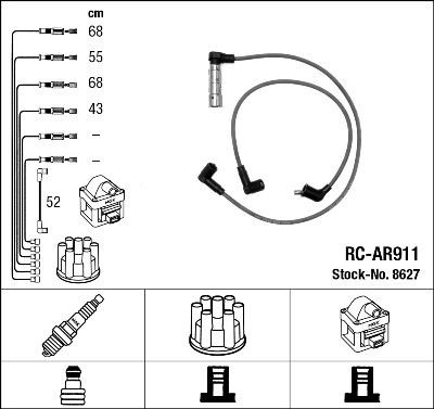 Ккомплект проводов зажигания 8627 NGK NTK
