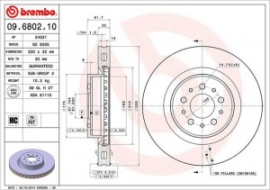 Тормозной диск 09.6802.10 BREMBO