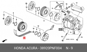 Поликлиновой ремень 38920PNF004 HONDA