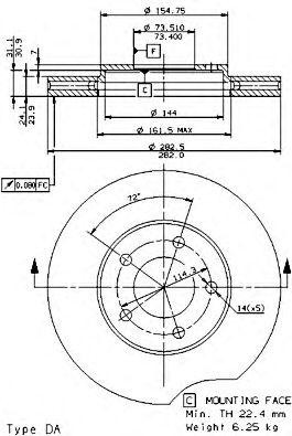 Тормозной диск 09.5801.10 BREMBO