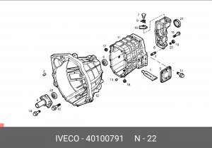 Уплотняющее кольцо, ступенчатая коробка передач 40100791 IVECO