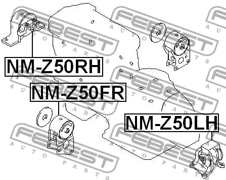 Подушка двигателя NM-Z50FR FEBEST