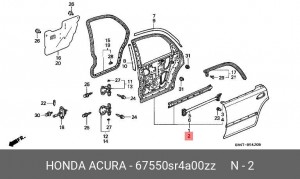 Дверь 67550SR4A00ZZ HONDA