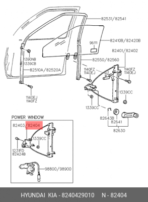 Подъемное устройство для окон 8240429010 HYUNDAI KIA