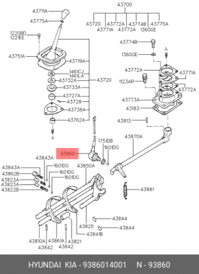Выключатель, фара заднего хода 9386014001 HYUNDAI KIA