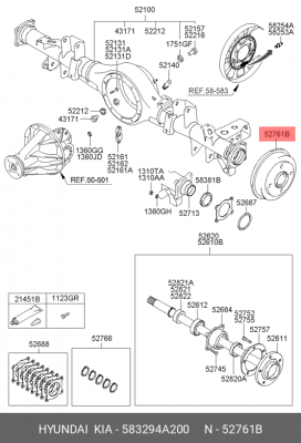 Тормозной барабан 583294A200 HYUNDAI KIA