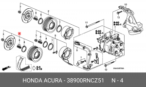 Муфта компрессора кондиционера 38900RNCZ51 HONDA