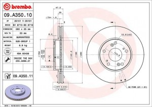 Диск тормозной 09.A350.10 BREMBO