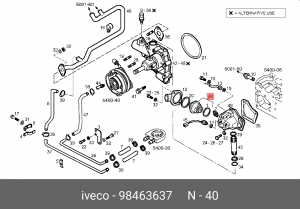 Термостат, охлаждающая жидкость 98463637 IVECO
