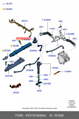 Редукционный клапан, Common-Rail-System 9S51-9C968-AA FORD