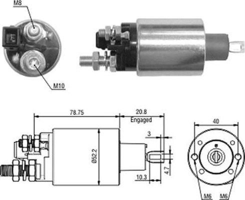 Тяговое реле, стартер 940113050056 MAGNETI MARELLI