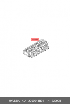 Головка блока цилиндров 2200041B01 HYUNDAI KIA