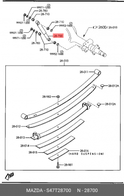 Амортизатор подвески S47T28700 MAZDA