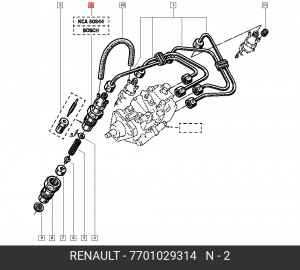 Корпус форсунки 7701029314 RENAULT