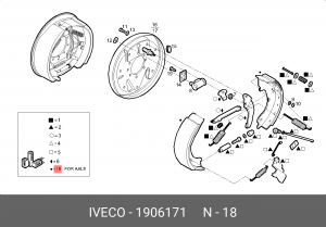 Комплект тормозных колодок 1906171 IVECO