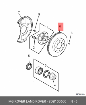 Тормозной диск SDB100600 MG ROVER LAND ROVER