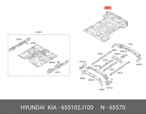 Панель пола 655102J100 HYUNDAI KIA