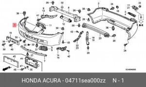 Бампер передний 04711SEA000ZZ HONDA