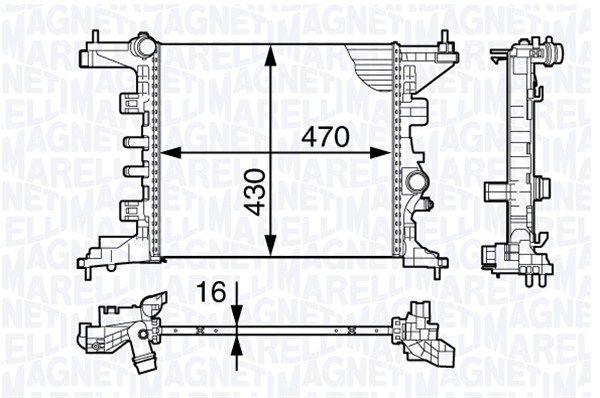 Радиатор охлаждения ДВС 350213775003 MAGNETI MARELLI