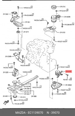 Подушка двигателя EC11-39-070 MAZDA