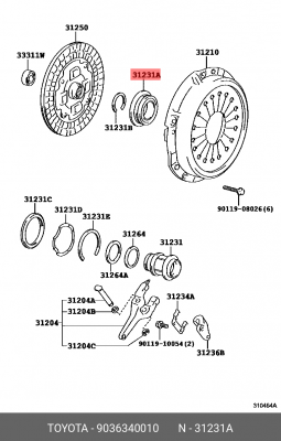 Выжимной подшипник 90363-40010 DAIHATSU
