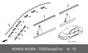 Молдинг двери 75302SNAA01ZN HONDA