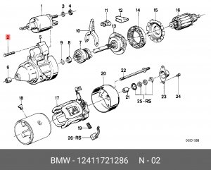 Болт 12 41 1 721 286 BMW