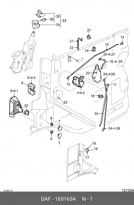 Ручка двери наружная 1651634 DAF
