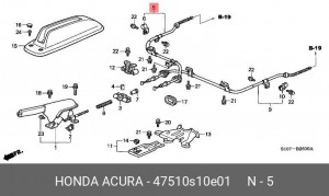 Трос, стояночная тормозная система 47510S10E01 HONDA