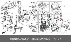 Кронштейн блока предохранителей 38251SWA000 HONDA