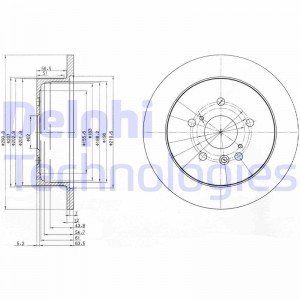 Тормозной диск BG3779 DELPHI